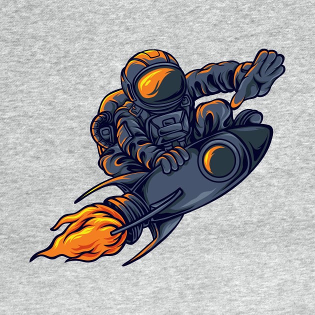 Astronaut Surfing on a Rocket by SLAG_Creative